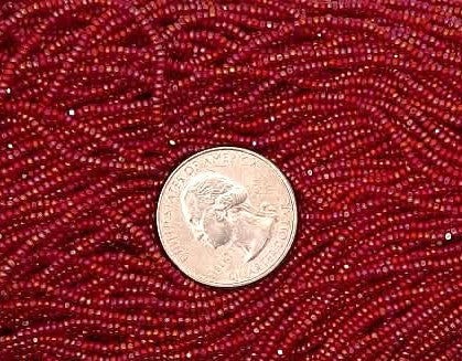 13/0 Dark Red Iris Opaque Charlotte True Cut Czech Seed Beads Full Hank