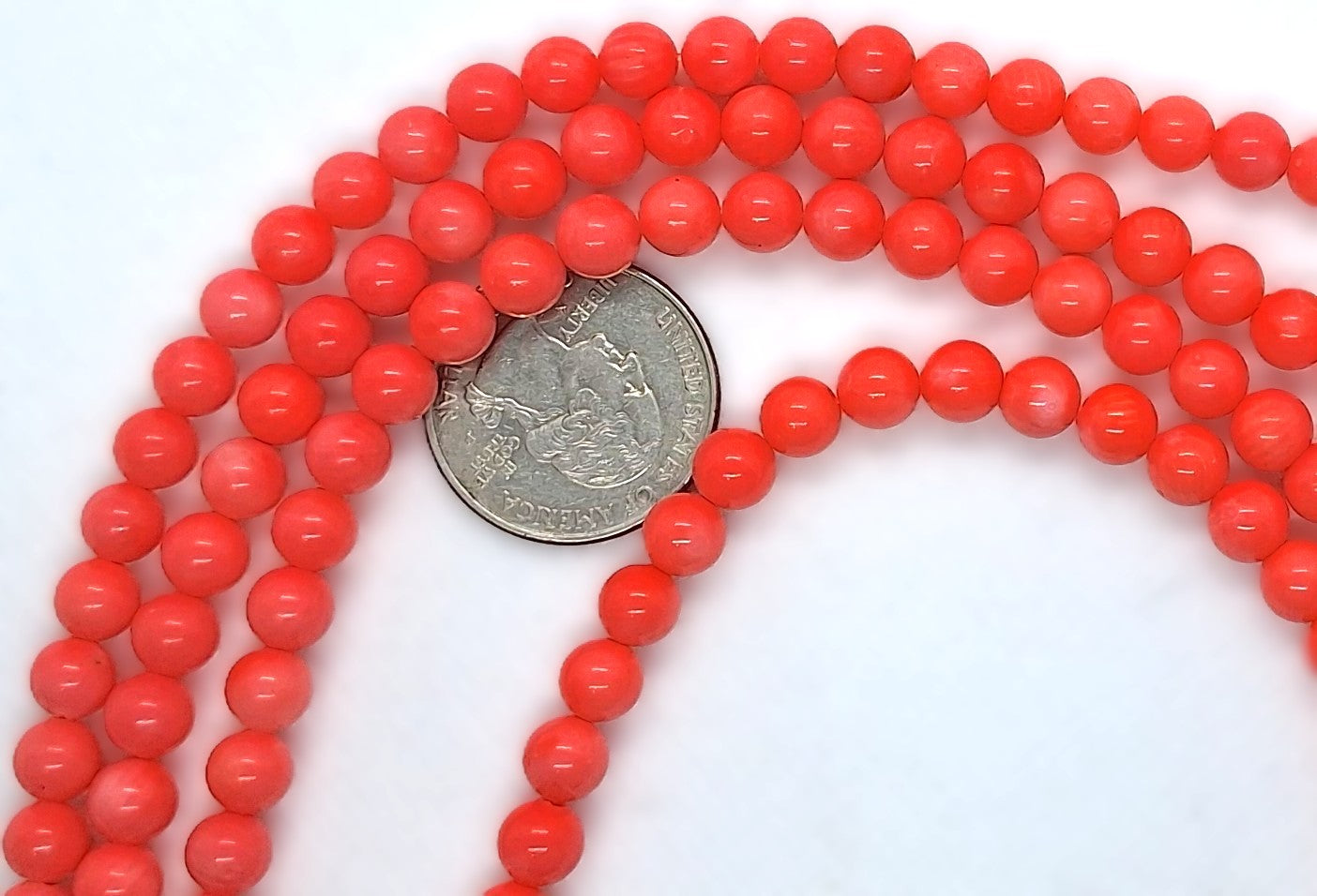 6mm Pink Dyed Coral Round Beads 8-Inch Strand
