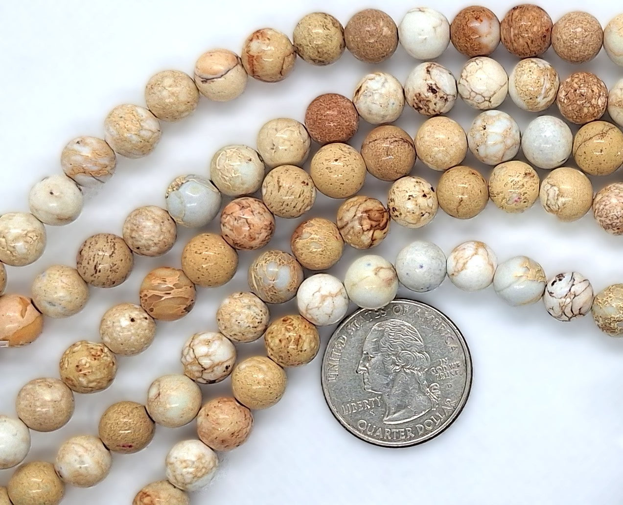 8mm Aqua Terra Round Gemstone Beads 8-Inch Strand