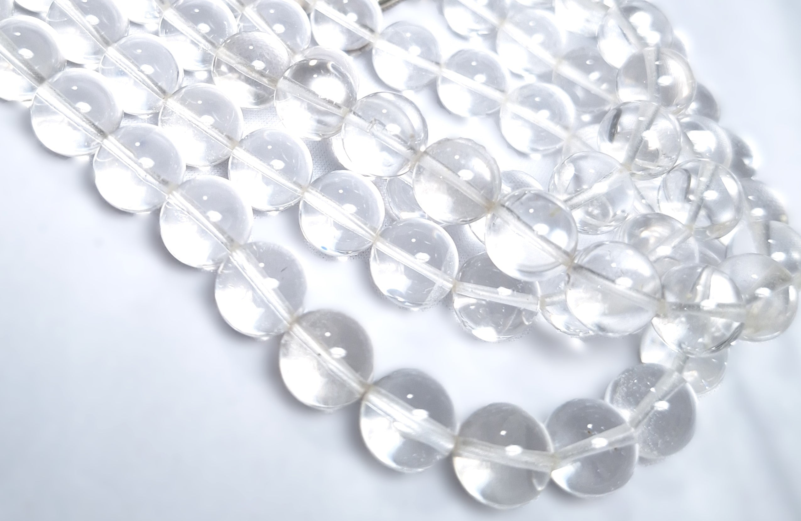 10mm Crystal Quartz Round Gemstone Beads 16-Inch Strand