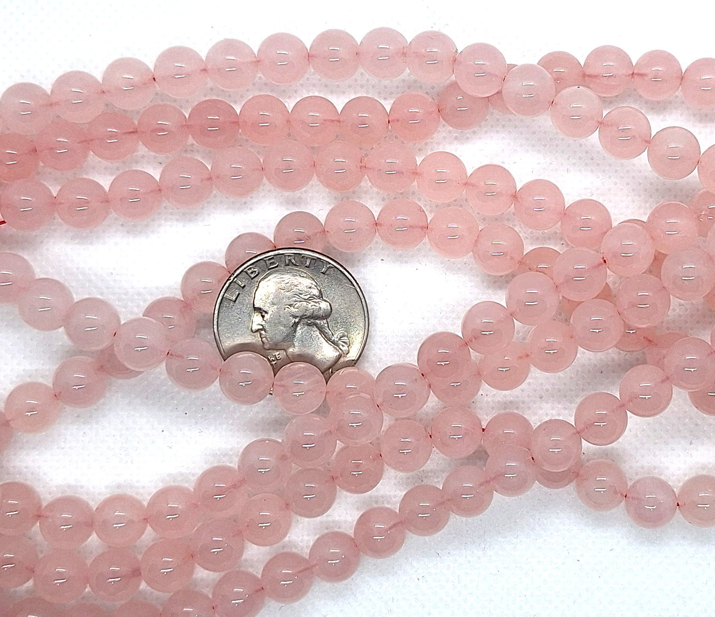 8mm Rose Quartz AA Round Gemstone Beads 16-Inch Strand