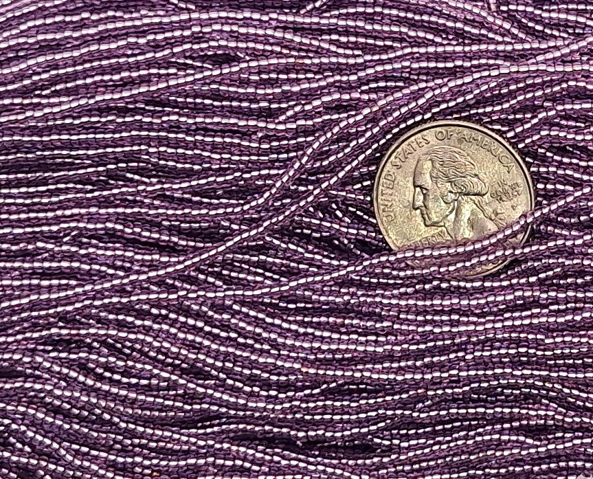 11/0 Lilac Transparent Silver-Lined Terra Czech Glass Seed Beads Full Hank