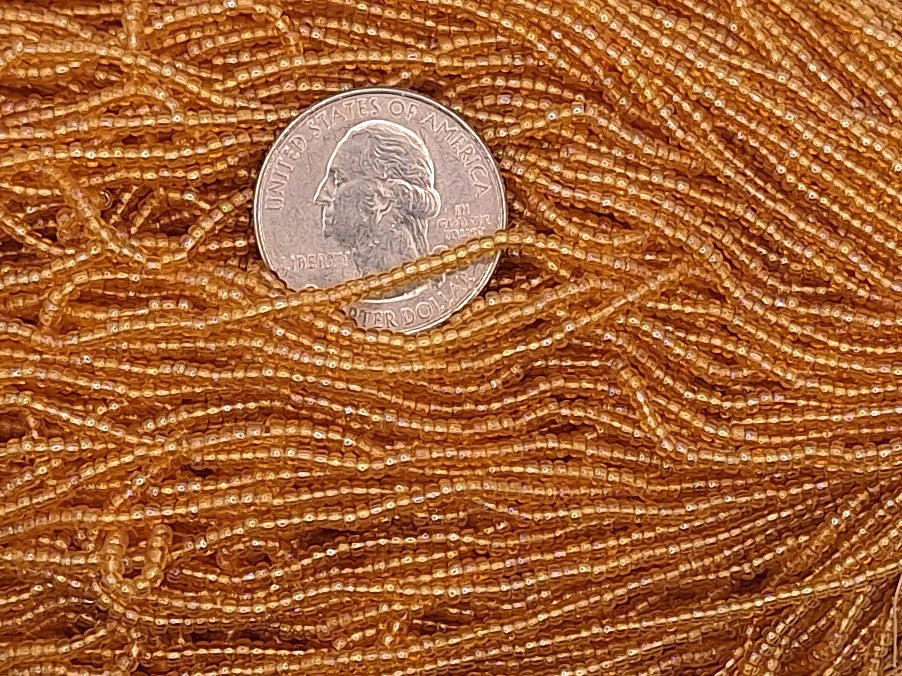 11/0 Honey Light Topaz AB Czech Seed Beads Full Hank
