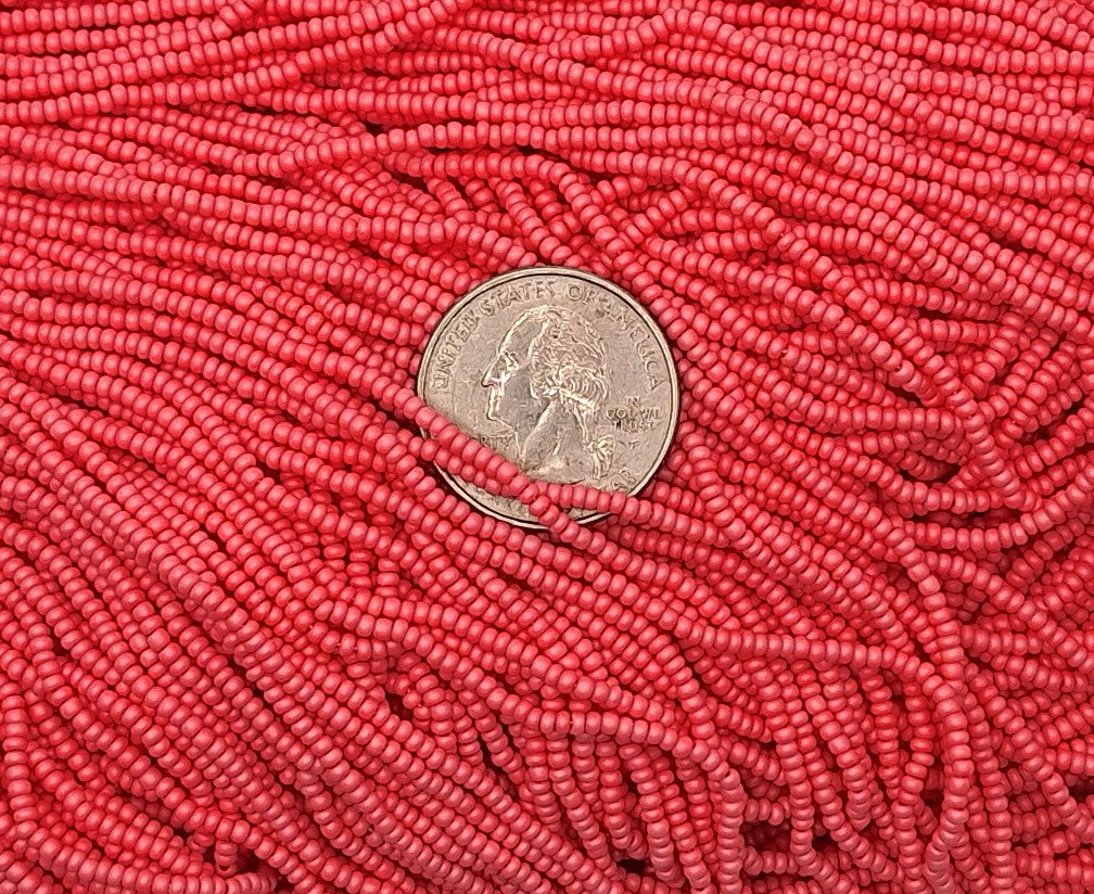 11/0 Baby Pink Opaque Matte Pearl Czech Glass Seed Beads Full Hank