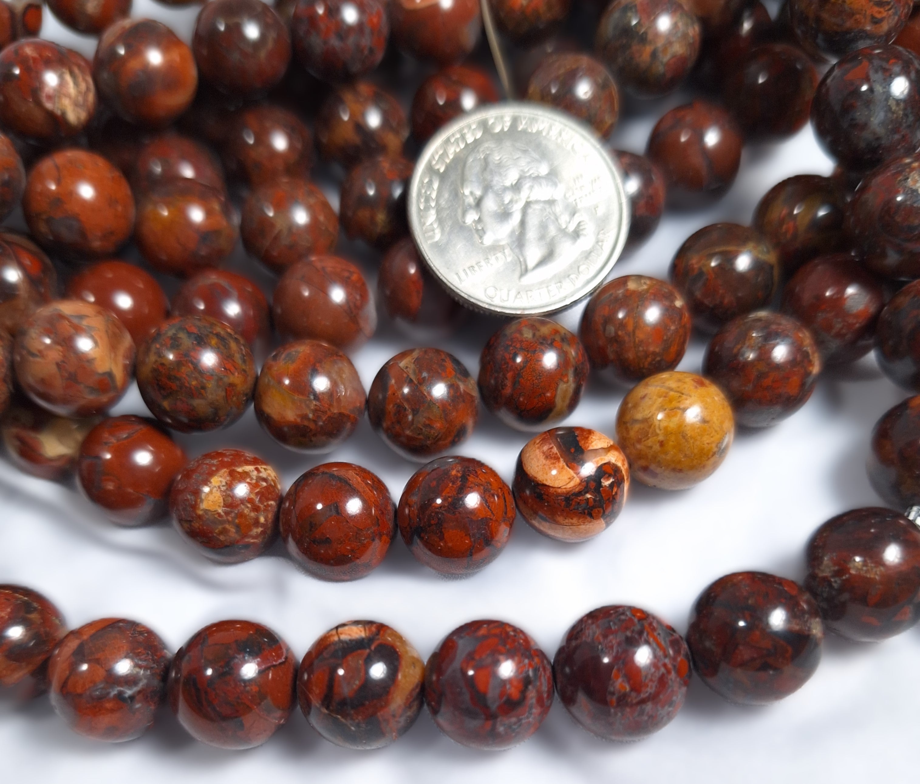 12mm Brecciated Jasper Round Gemstone Beads 16-Inch Strand