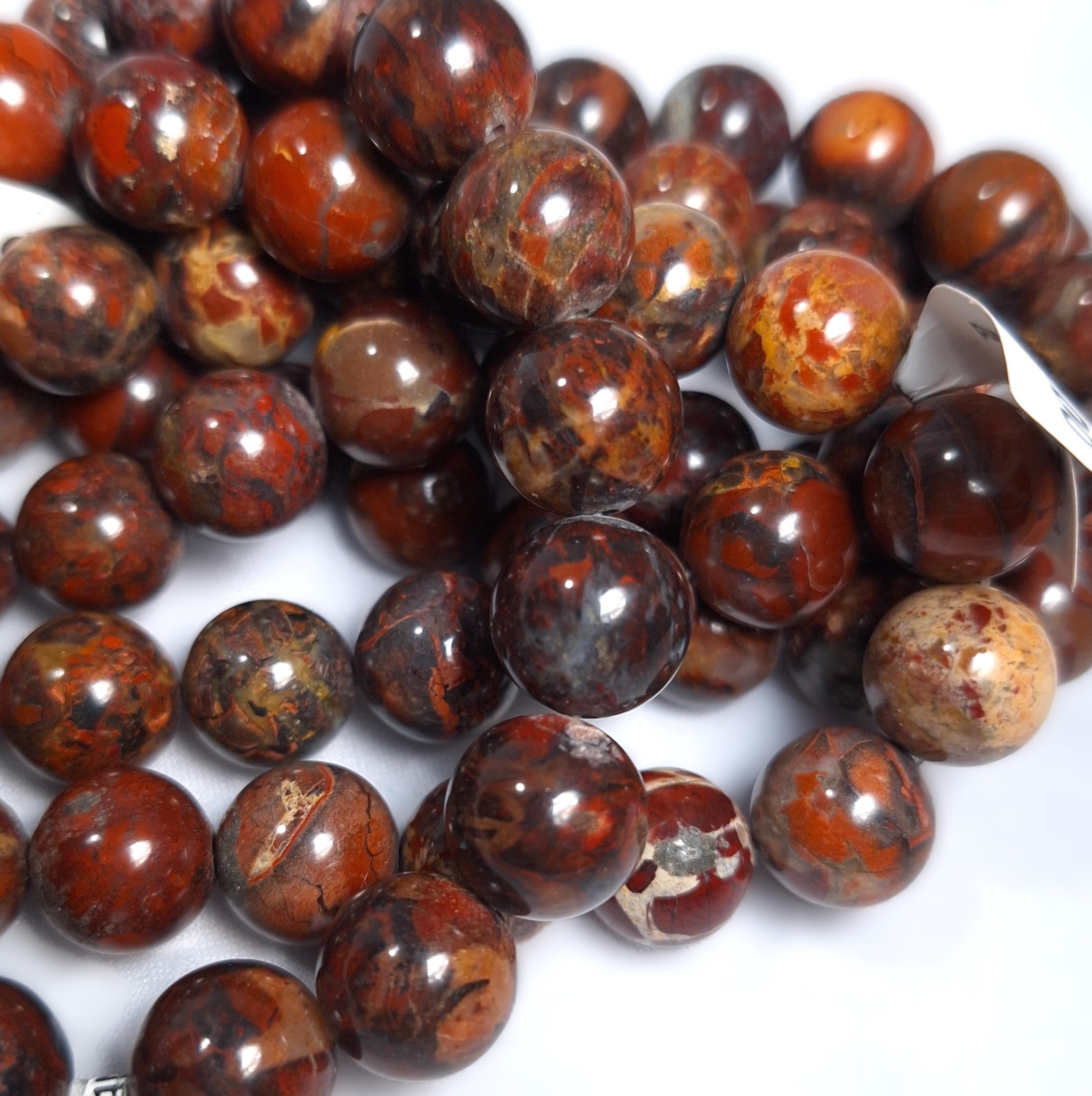 12mm Brecciated Jasper Round Gemstone Beads 16-Inch Strand