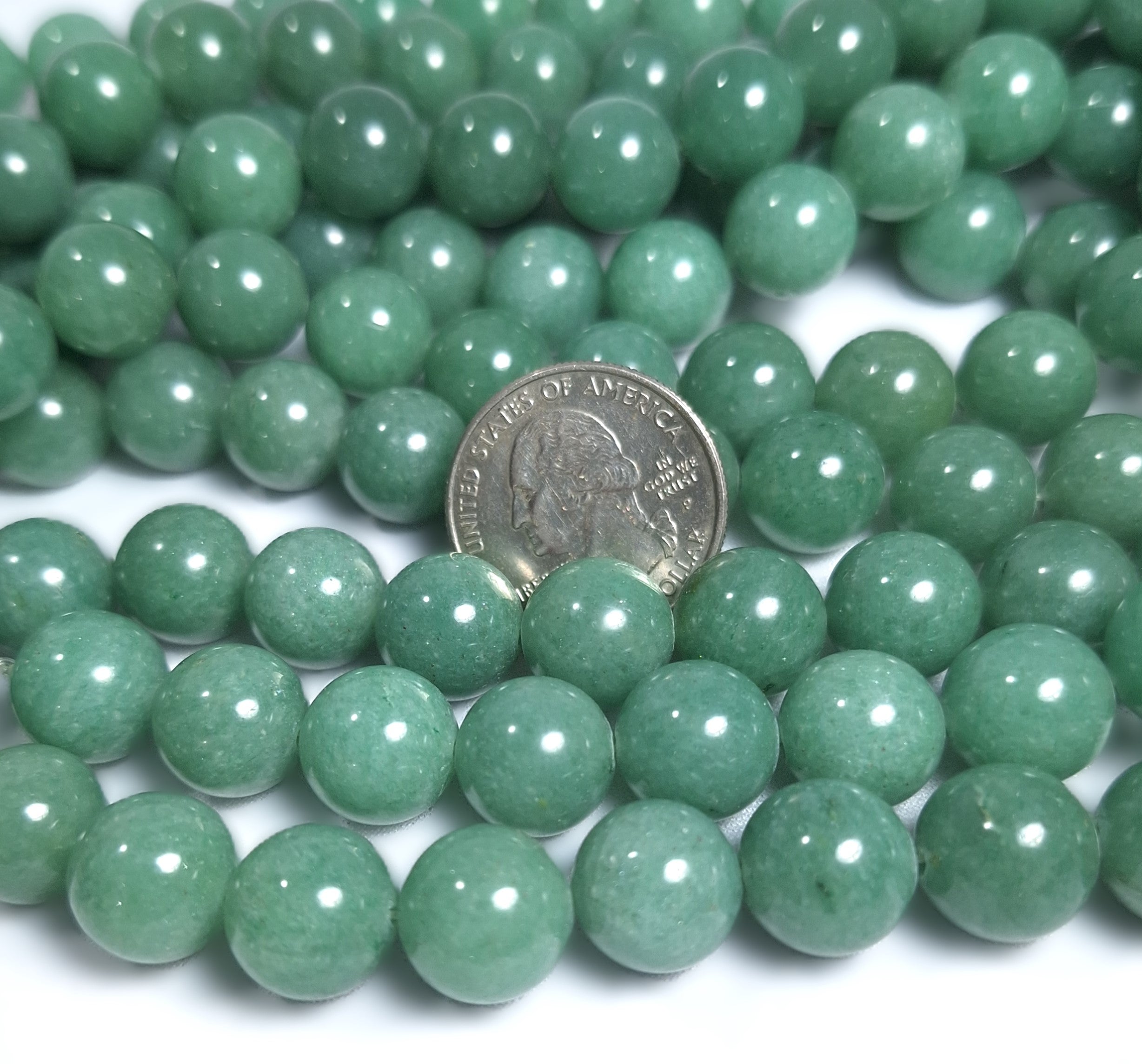 12mm Green Aventurine Round Gemstone Beads 16-Inch Strand