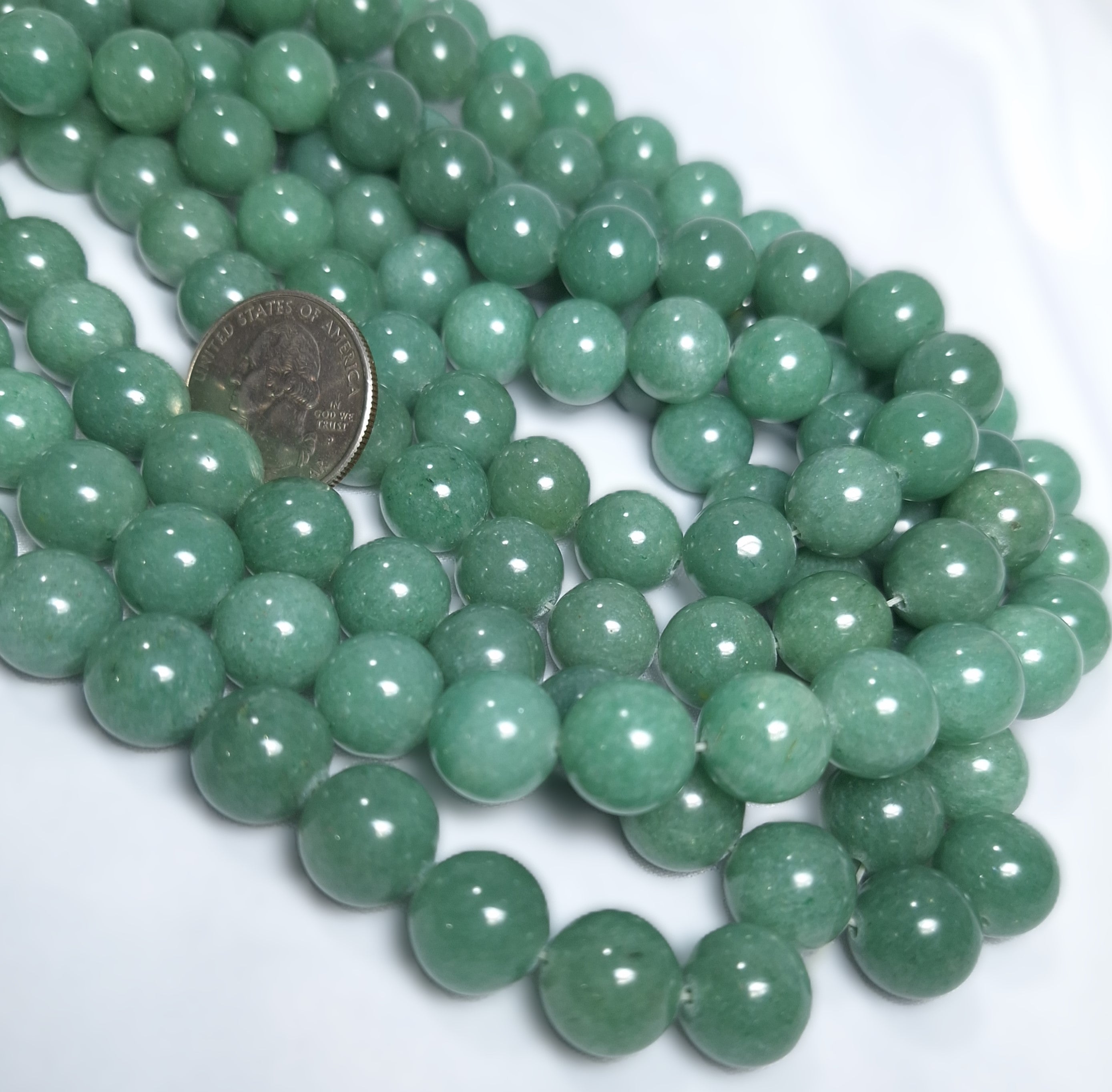 12mm Green Aventurine Round Gemstone Beads 16-Inch Strand