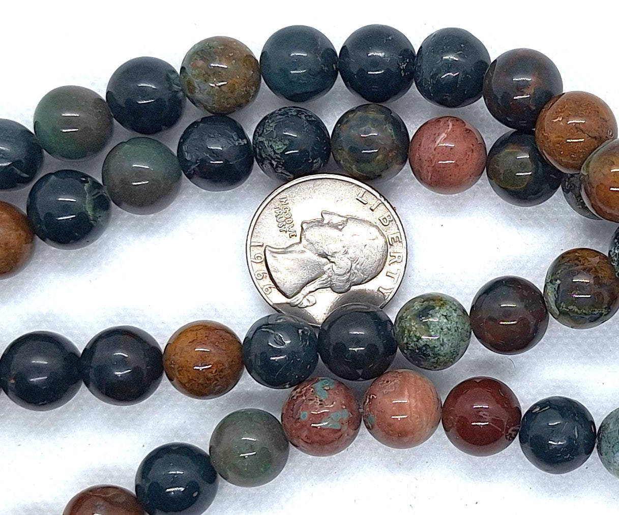 12mm Bloodstone Jasper Round Gemstone Beads 16-Inch Strand