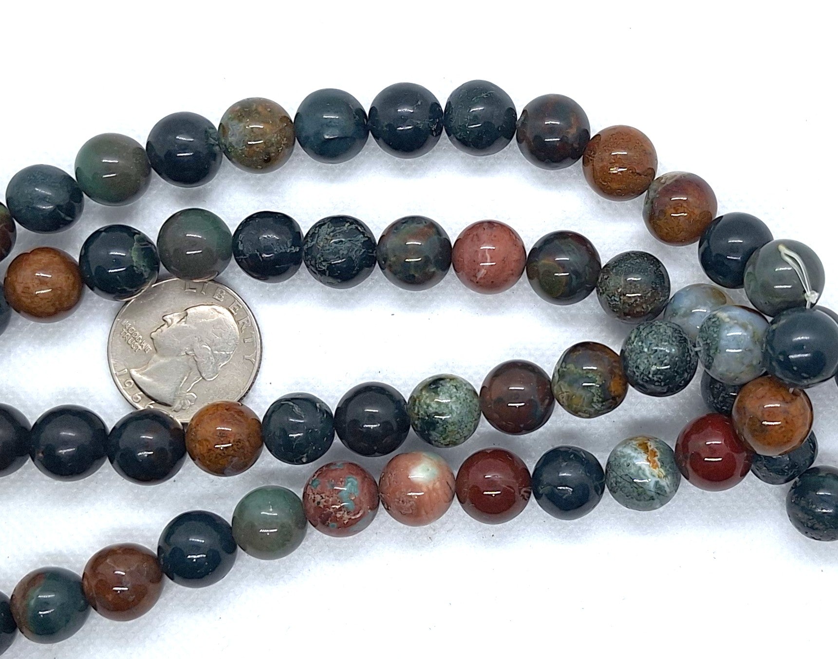 12mm Bloodstone Jasper Round Gemstone Beads 16-Inch Strand
