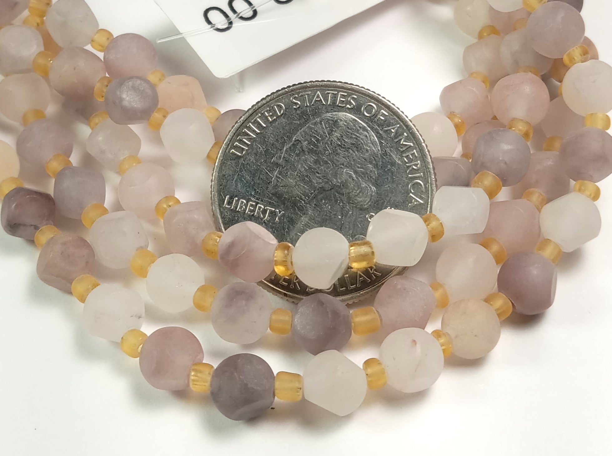 6mm Mixed Jade Matte Magic Square Gemstone Beads 8-Inch Strand