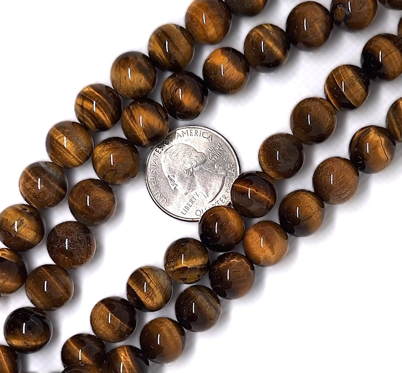 12mm Tiger's Eye Round Gemstone Beads 16-inch Strand