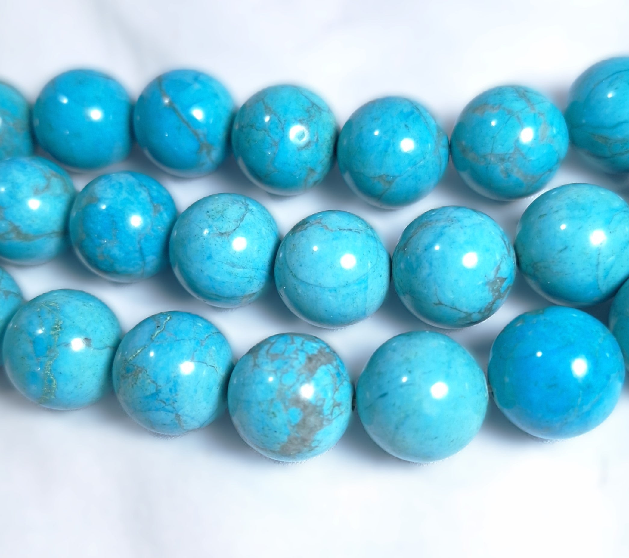 14mm Turquoise Dyed Howlite Gemstone Beads 16-Inch Strand
