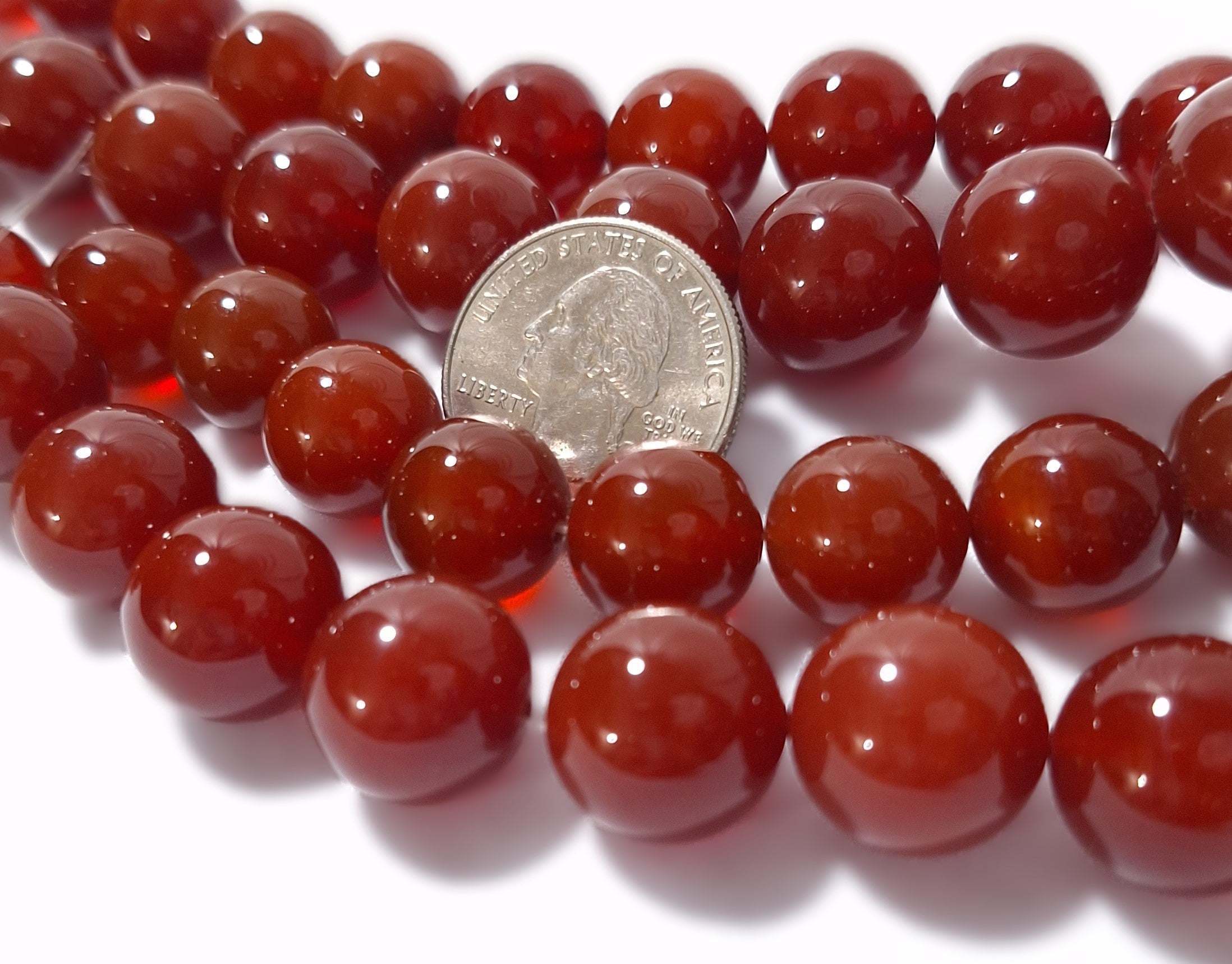 14mm Carnelian Round Gemstone Beads 16-Inch Strand