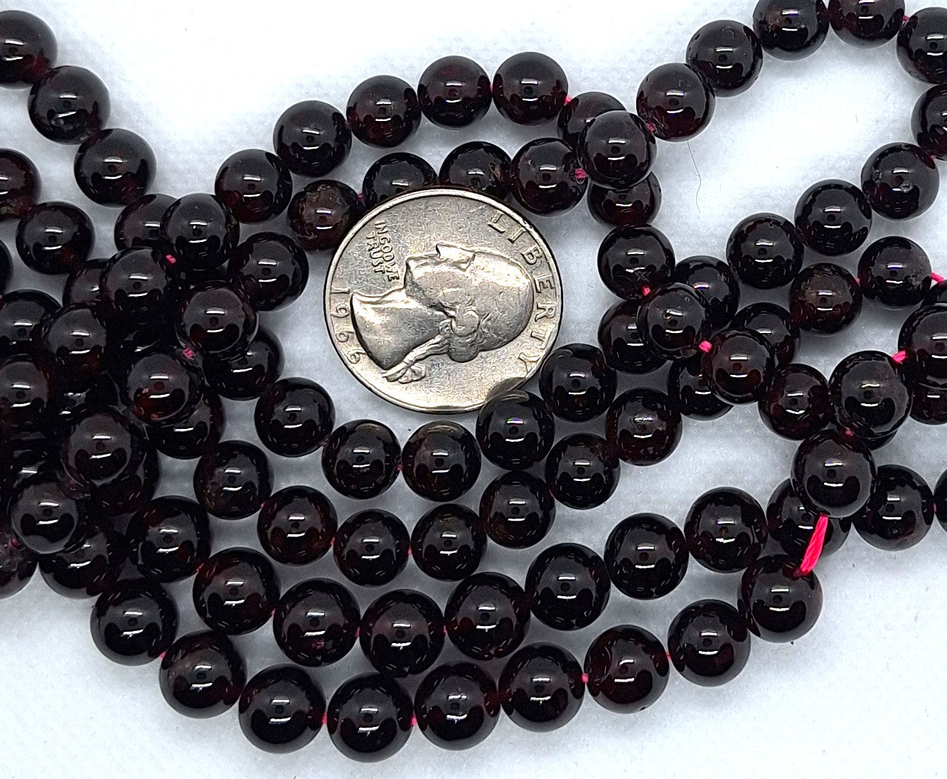 8mm Red Garnet Round Gemstone Beads 16-Inch Strand