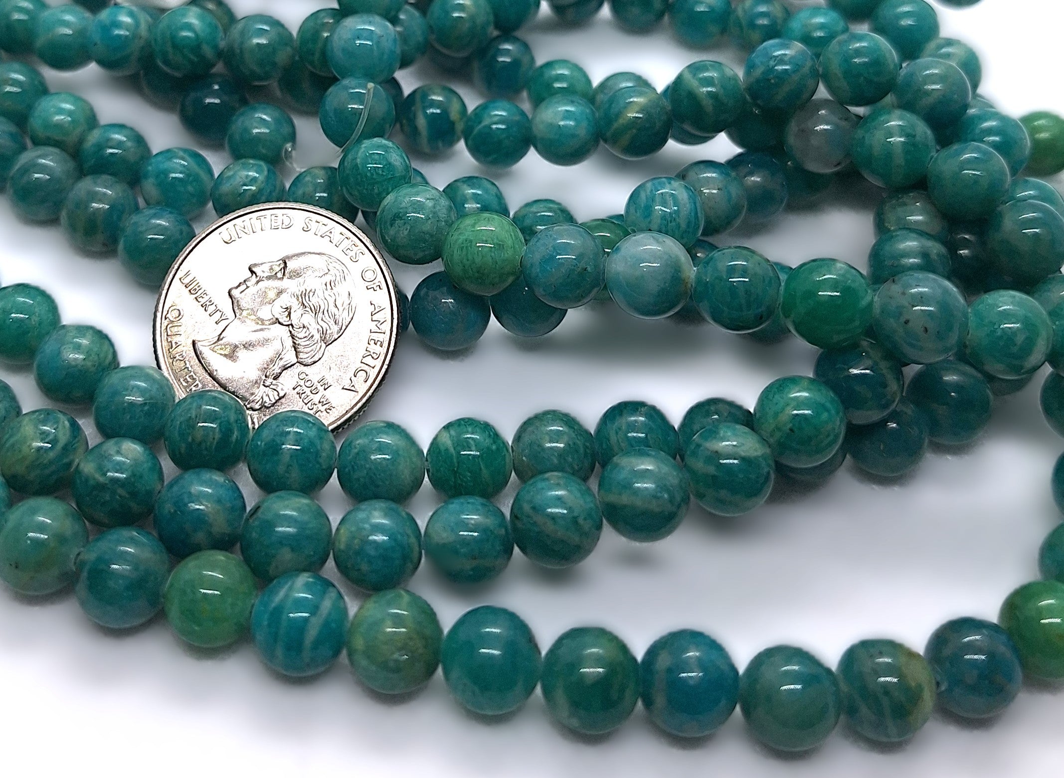 8mm Russian Amazonite Round Gemstone Beads 16-Inch Strand