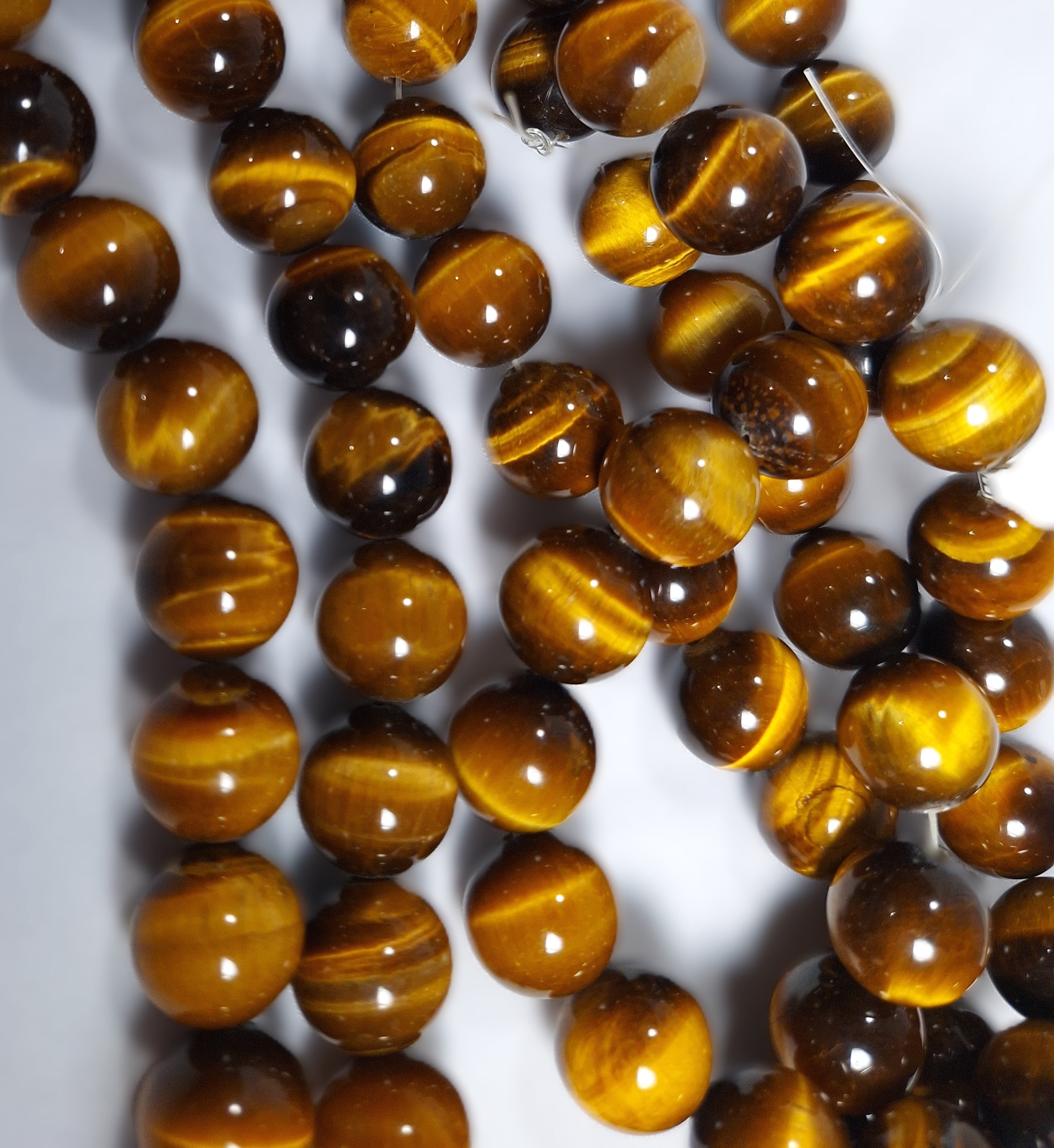 14mm Tiger's Eye Round Gemstone Beads 16-Inch Strand