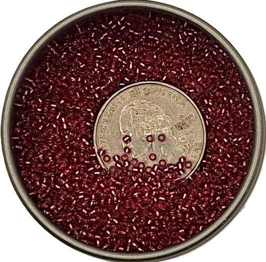 15/0 Mauve Transparent Silver-Lined Round Seed Beads 10g