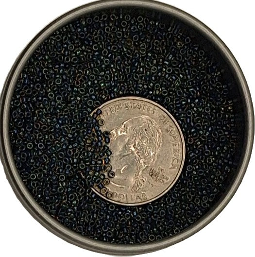 15/0 Emerald-Lined Topaz Toho Round Seed Beads 10g
