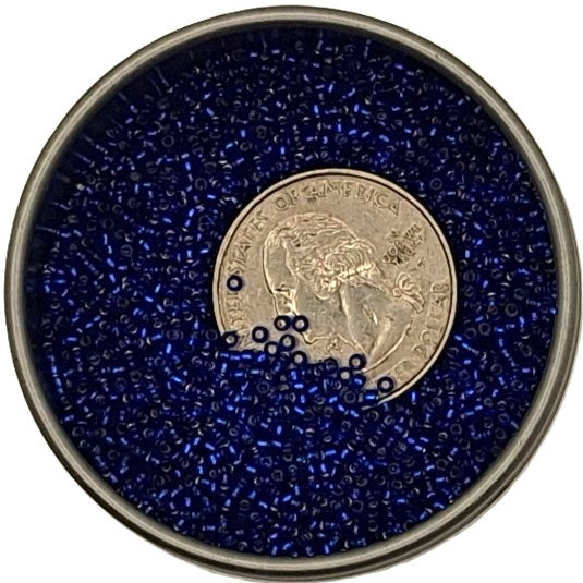 15/0 Cobalt Transparent Silver-Lined Toho Round Seed Beads 10g