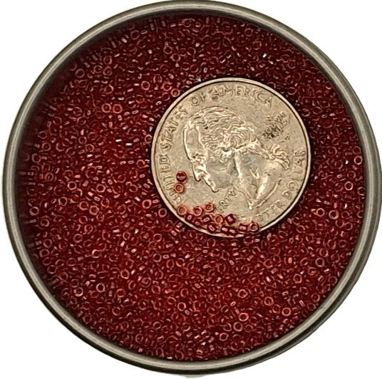 15/0 Pomegrante-Lined Light Topaz Toho Round Seed Beads 10g