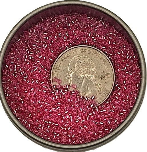 15/0 Pink Transparent Silver-Lined Toho Round Seed Beads 10g