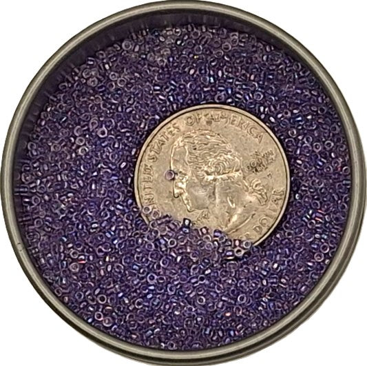 15/0 Foxglove Purple Transparent Rainbow Round Seed Beads 10g