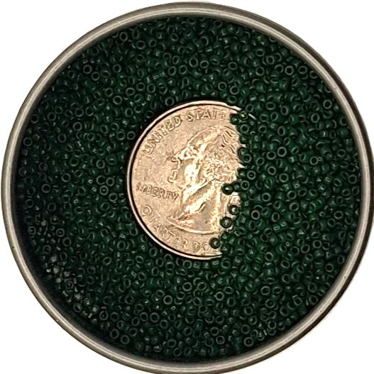 15/0 Pine Green Opaque Toho Round Seed Beads 10g