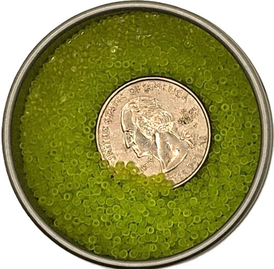 15/0 Lime Green Transparent Matte Toho Round Seed Beads 10g