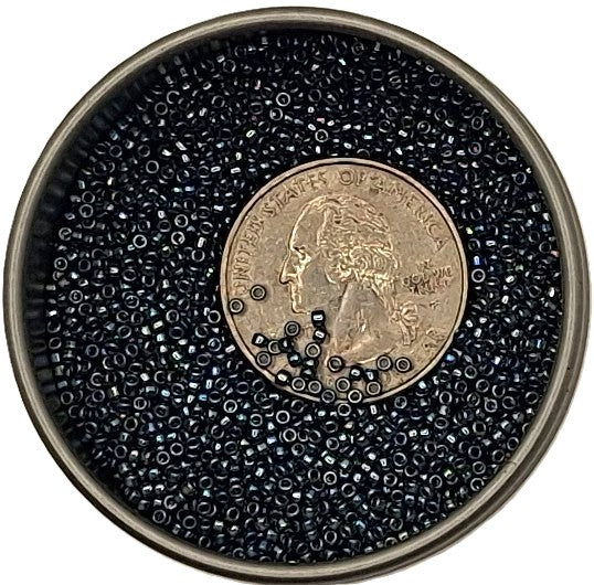 15/0 Galvanized Peacock Blue Toho Round Seed Beads 10g