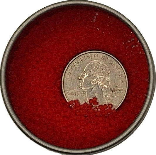 15/0 Siam Ruby Transparent Matte Toho Round Seed Beads 10g