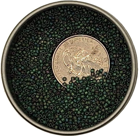 15/0 Peridot Rainbow Matte Toho Round Seed Beads 10g