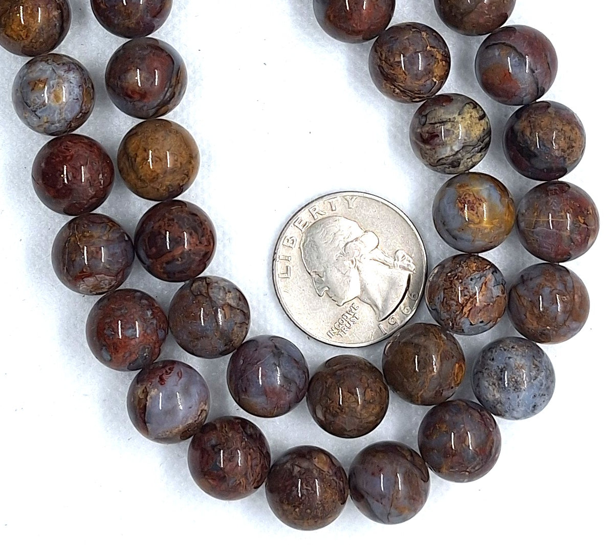 12mm Pietersite Round Gemstone Beads 16-Inch Strand