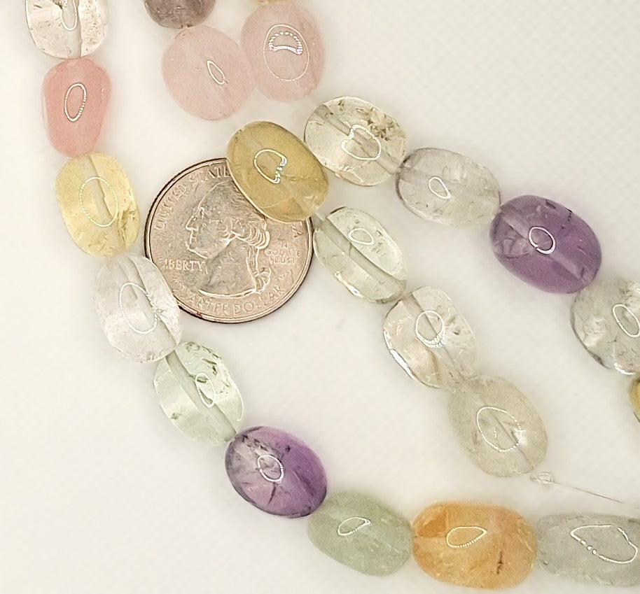 14x10mm Mixed Quartz Nugget Gemstone Beads 8-inch Strand