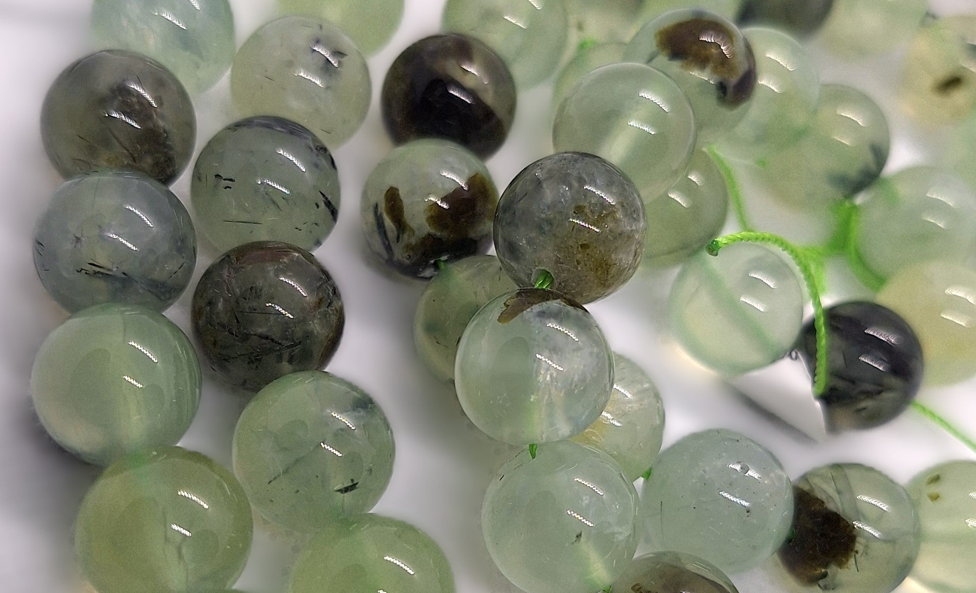 12mm Prehnite Round Gemstone Beads 16-Inch Strand