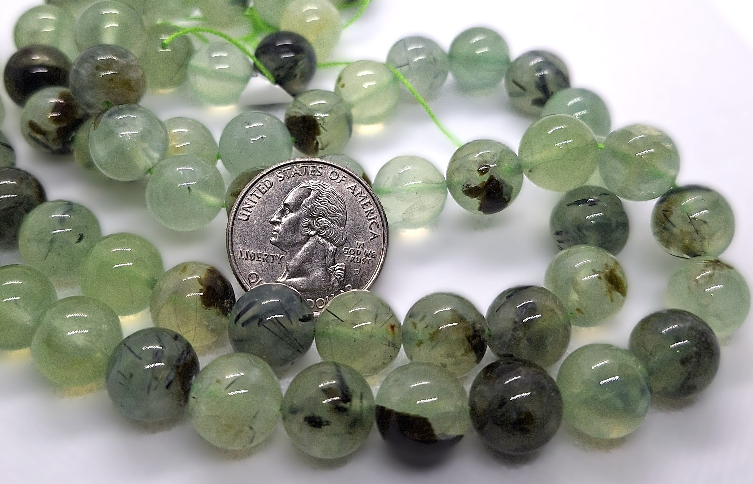 12mm Prehnite Round Gemstone Beads 16-Inch Strand