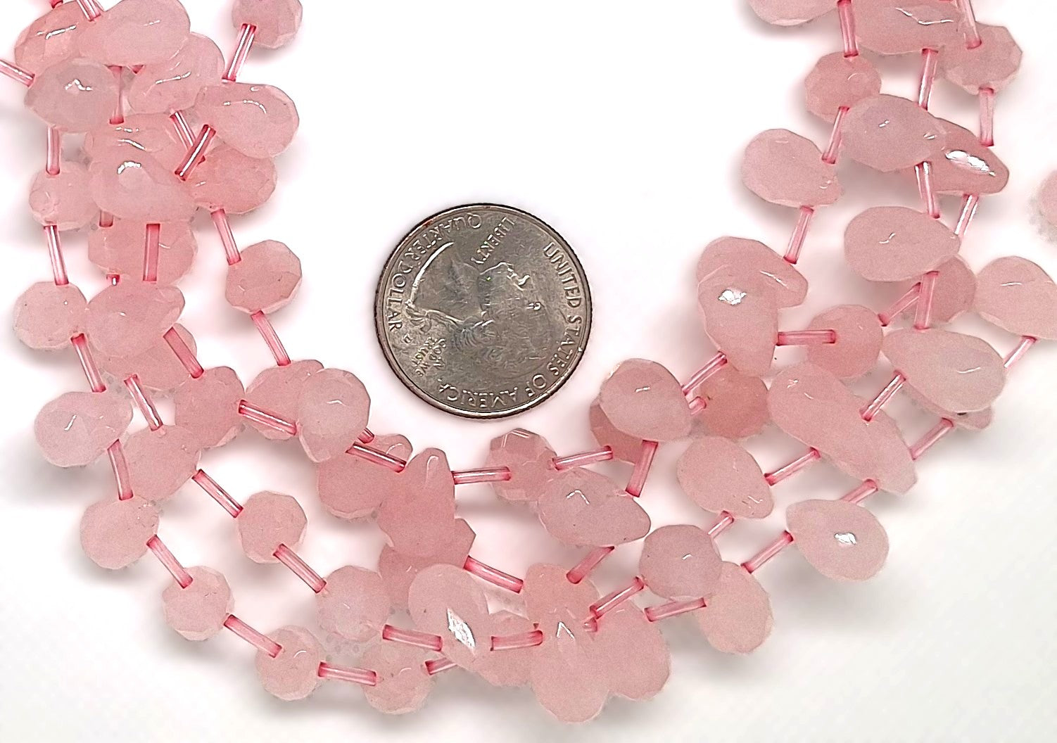 12x8mm Rose Quartz Faceted Teardrop Briolette Gemstone Beads 16-inch Strand