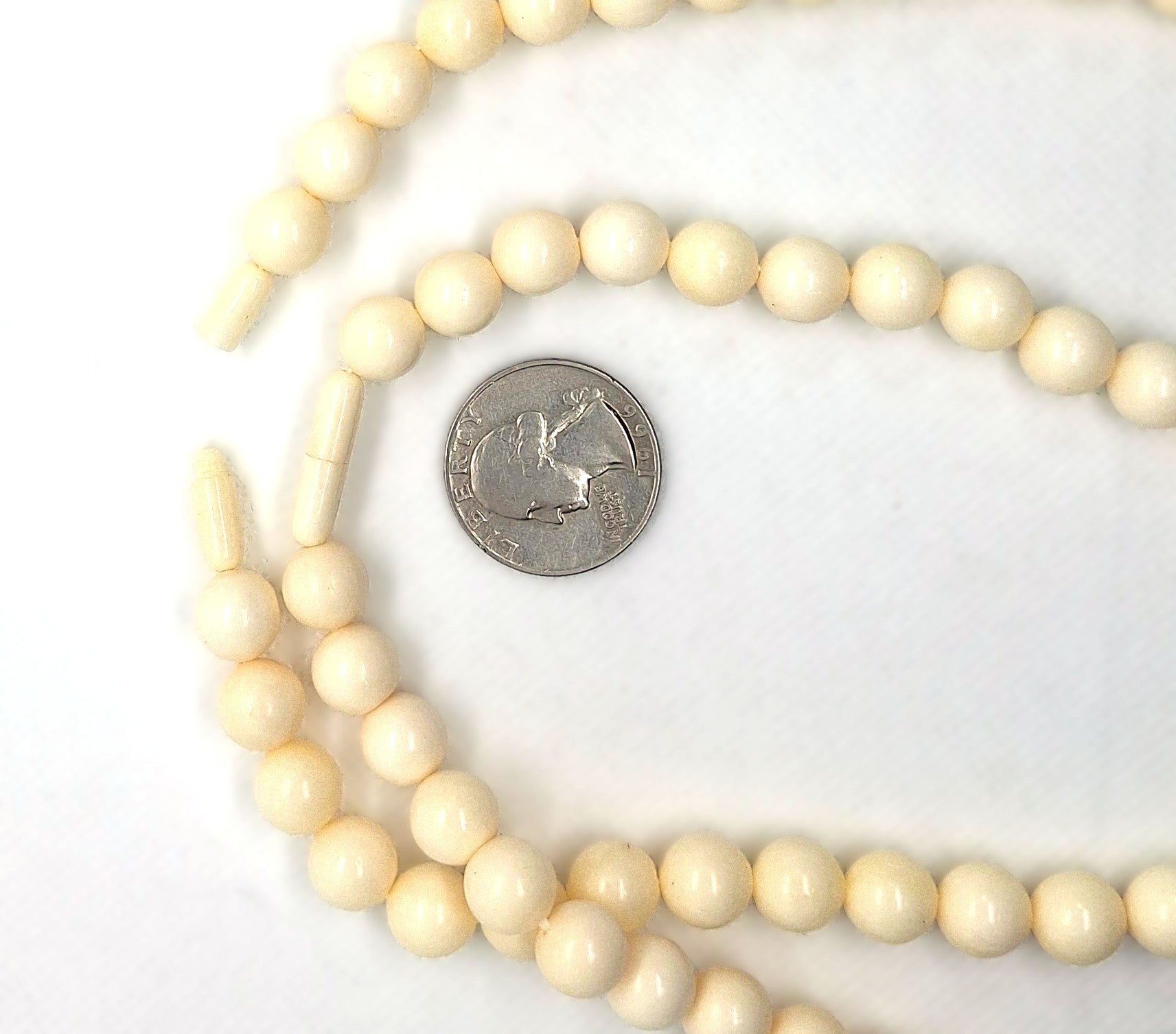 10mm Bone Necklace Round Beads 16-Inch Strand