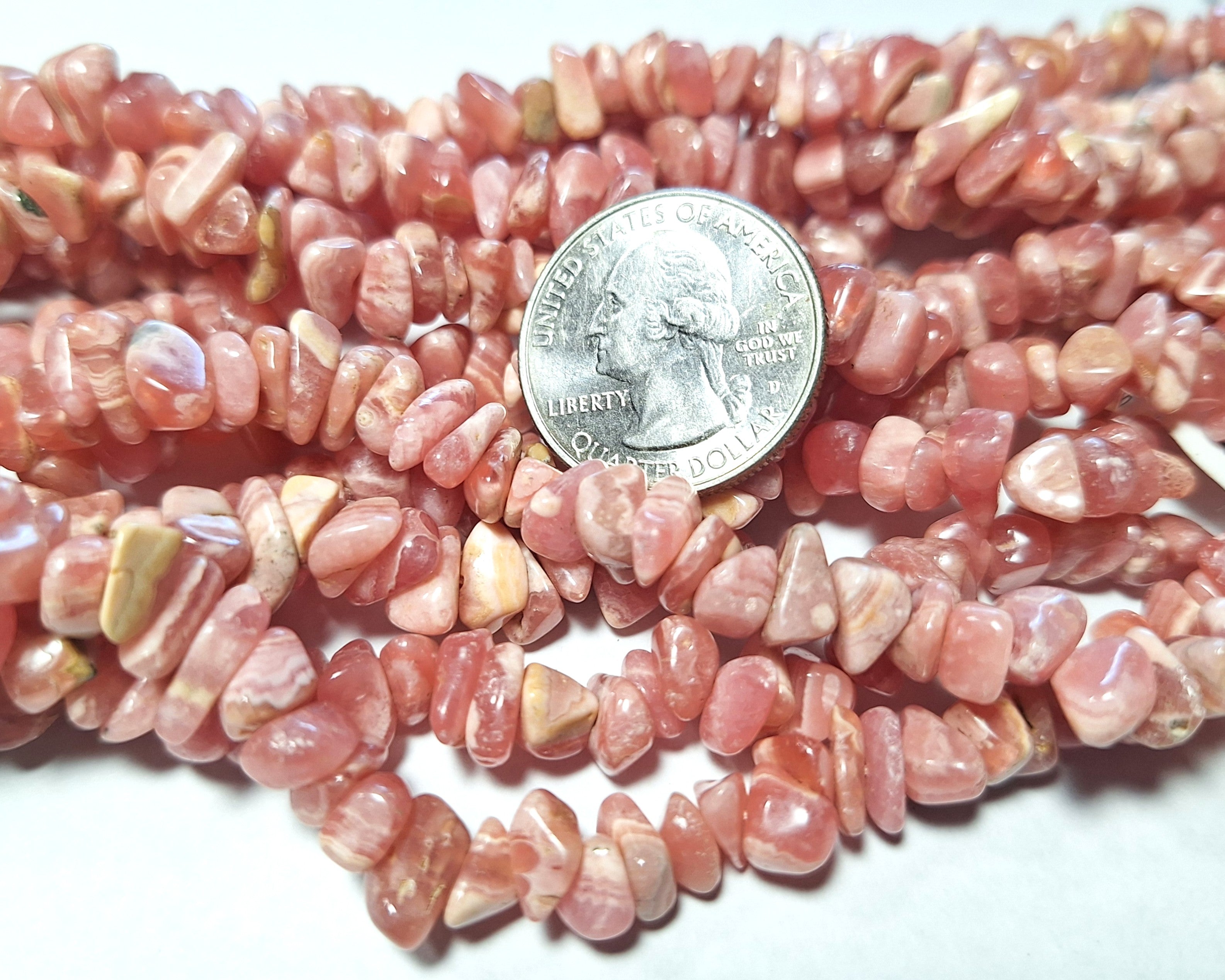 Rhodocrosite Chip Gemstone Beads 36-Inch Strand