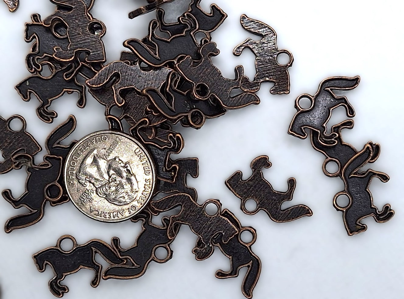15.5x24mm Horse Silhouette Small Pendant Charm Copper Zinc Alloy 10ct
