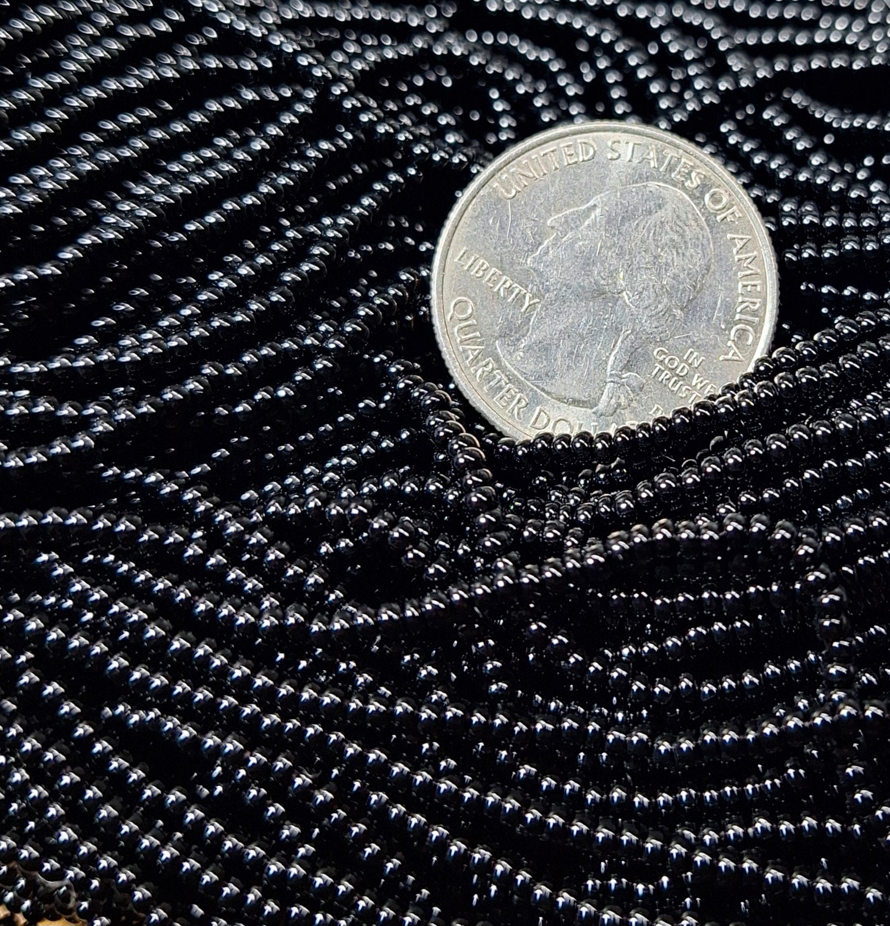 10/0 Jet Black Opaque Czech Seed Beads Full Hank