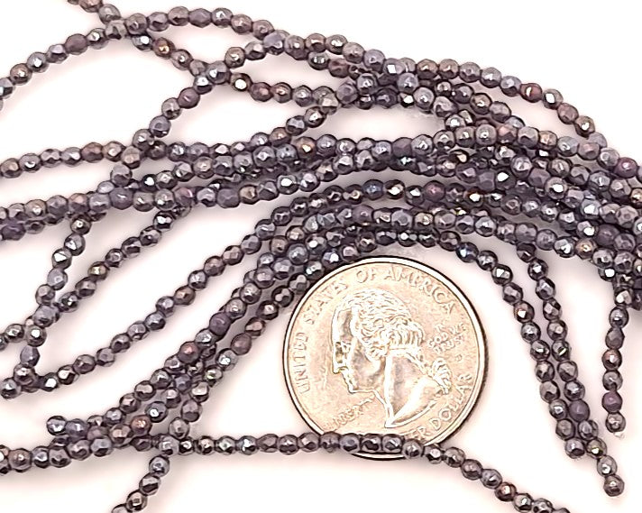 2mm Light Amethyst Purple AB Luster Opaque Fire-Polished Faceted Round Beads 50ct