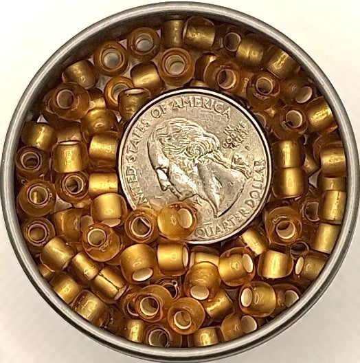 3/0 Topaz Transparent Silver-Lined Matte Toho Round Seed Beads 25g