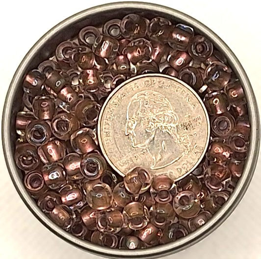 3/0 Rose Gold-Lined Clear Transparent Toho Round Seed Beads 25g