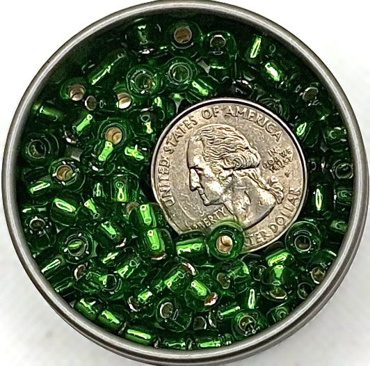 3/0 Peridot Transparent Silver-Lined Toho Round Seed Beads 25g