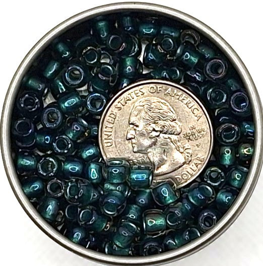 3/0 Prairie Green-Lined Clear Transparent Toho Round Seed Beads 25g