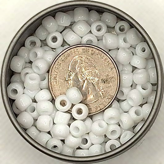 3/0 White Opaque Toho Round Seed Beads 25g