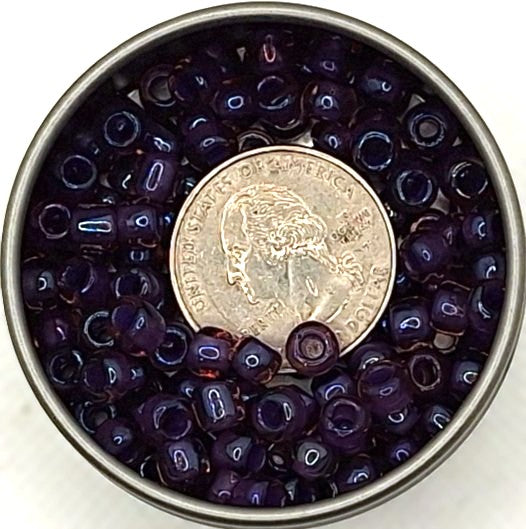 3/0 Purple-Lined Rosaline Pink Iris Rainbow Toho Round Seed Beads 25g