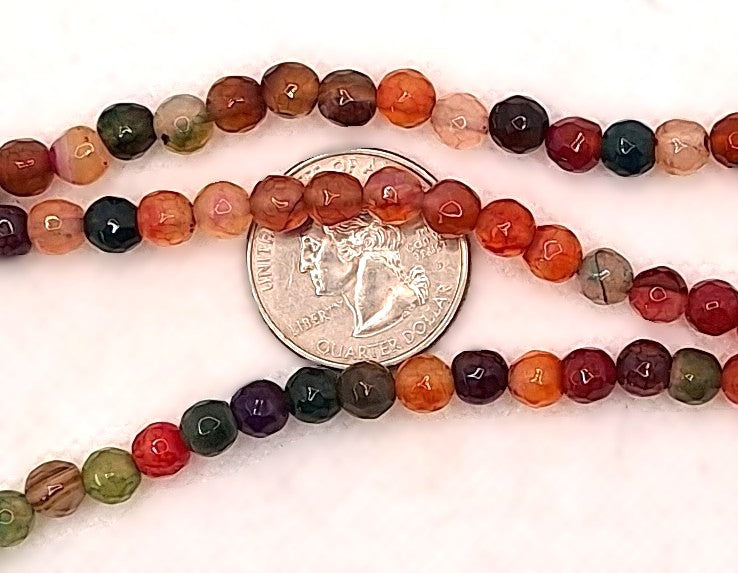 6mm Tourmaline Dyed Agate Faceted Round Gemstone Beads 8-Inch Strand