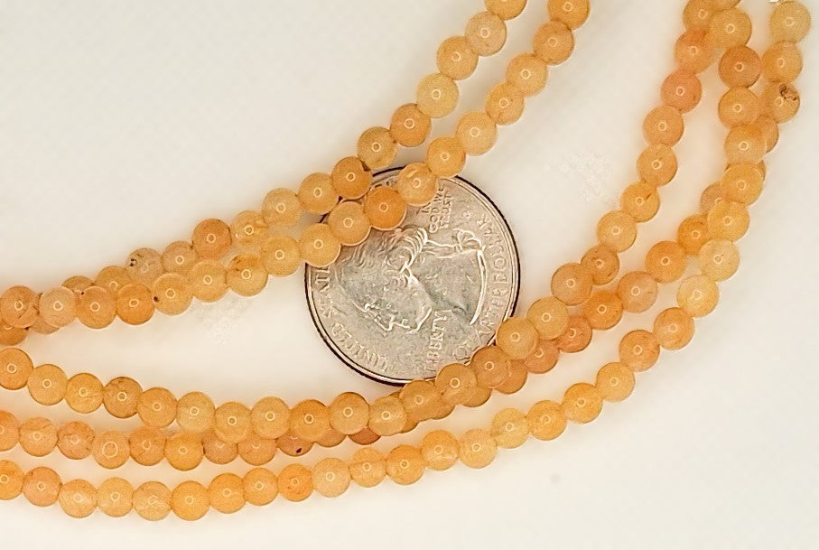 4mm Argonite Round Gemstone Beads 8-inch Strand